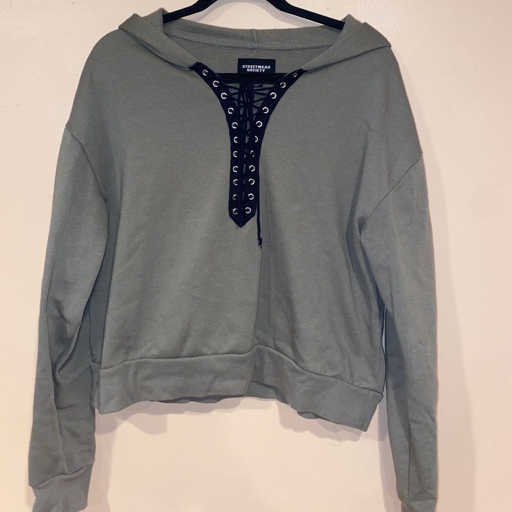olive green hoodie